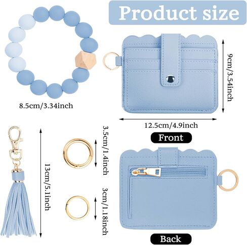 Wallet Keychain Wristlet for Women RFID Card Holder Keychain Key Chain Wallet Key Ring with Wrist Wallet for Women in Saudi Arabia