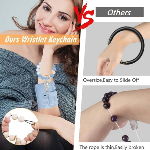 Wallet Keychain Wristlet for Women RFID Card Holder Keychain Key Chain Wallet Key Ring with Wrist Wallet for Women in Saudi Arabia