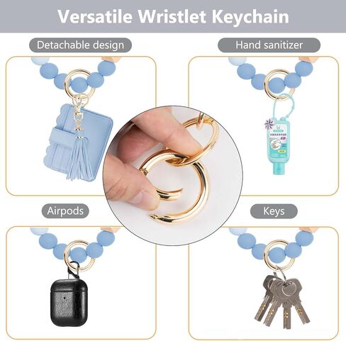 Wallet Keychain Wristlet for Women RFID Card Holder Keychain Key Chain Wallet Key Ring with Wrist Wallet for Women in Saudi Arabia