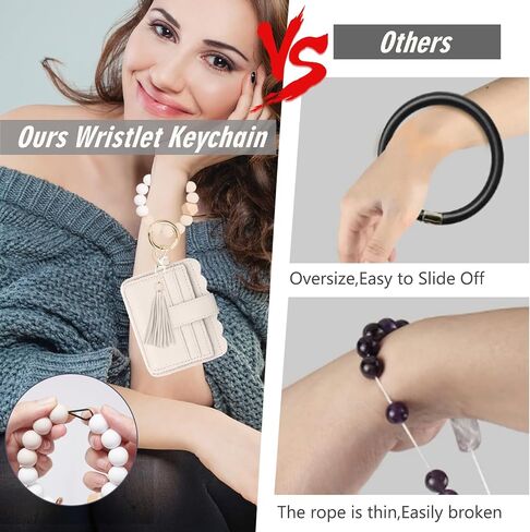 Wallet Keychain Wristlet for Women RFID Card Holder Keychain Key Chain Wallet Key Ring with Wrist Wallet for Women in Saudi Arabia