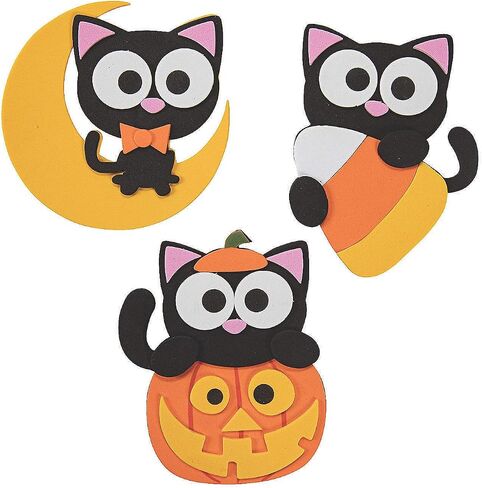 Fun Express Halloween Cat Magnet Craft Kit - Craft Kits - 12 Pieces in Saudi Arabia