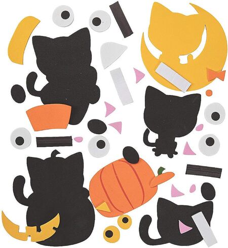 Fun Express Halloween Cat Magnet Craft Kit - Craft Kits - 12 Pieces in Saudi Arabia