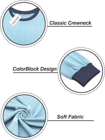 DOLNINE Womens-Plus-Size-Sweatshirts Color Block Long Sleeve Tops Fall Casual Crewneck Shirts Trendy Loose Fit Tunics XL-5XL in Kuwait