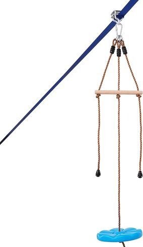 طقم Zipline للأطفال والكبار، أطقم خط سحاب بطول 60 قدمًا يصل إلى 500 رطل، خط Zipline سريع الإعداد في الفناء الخلفي، ترفيه في الملعب مع Zipline من الفولاذ المقاوم للصدأ، فرامل زنبركية، حزام أمان، مقعد in Kuwait