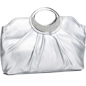 Fashion Clutch Purses Elegant Pleated for Women Formal/Casual, Fashion PU Leather Purse for Prom, Cocktail and Wedding