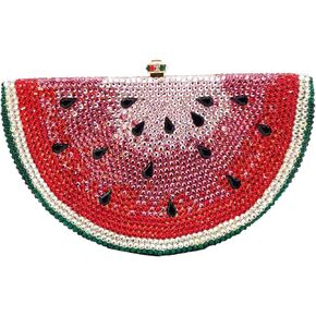 RomanticDesign Cute Watermelon Rhinestone Evening Clutch for Women Glitter Crystal Purse Party Cocktail Banquet Handbag