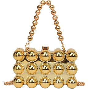 Gets Acrylic Clutch Purses for Women, Gold Evening Bag, Siver Crossbody Purse, Bubble Metallic Handbag Purse for Prom Party