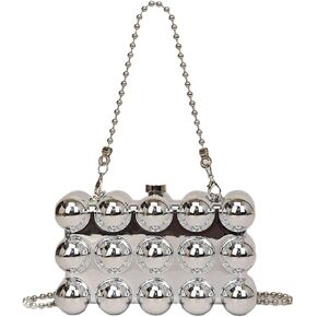 Gets Acrylic Clutch Purses for Women, Gold Evening Bag, Siver Crossbody Purse, Bubble Metallic Handbag Purse for Prom Party