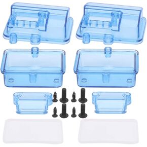 RC Waterproof Receiving Box, 2Sets Transparent Blue Plastic RC Receiver Box Radio Receiver Protector Waterproof Receiving Box for RC Car Boat Model Car Accessories, 2.1x1.5x1.3 in