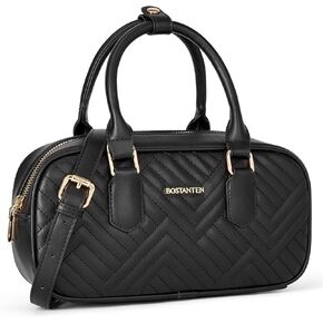 BOSTANTEN Purses for Women, Designer Satchel Bag Top Handle Quilted Purse Handbags with Adjustable Strap