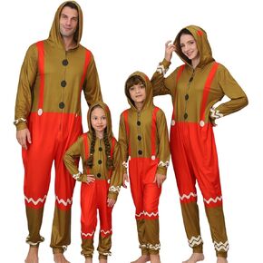 YEAXLUD Matching Christmas Pajamas for Family Couples Womens Sleepwear Mens Xmas One Piece Pjs Onesie Adult Costume