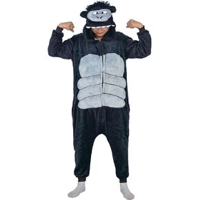 Adult Onesie Gorilla Onesie Costume Animal One Piece Pajamas Halloween Homewear Jumpsuit Unisex Sleepwear