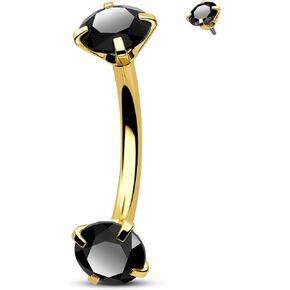 سم Crareesi هوس البطن زر خواتم 14G 316L الفولاذ المقاوم للصدأ حزام البطن مزدوج أسود تشيكوسلوفاكيا الكلاسيكية ثقب البطن مجوهرات للنساء خواتم السرة