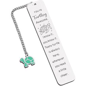 Sea Turtle Gifts for Women Men, Christmas Stocking Stuffers for Her Him, Sea Turtle Decor, Inspirational Turtle Gifts, Turtle Accessories, Metal Bookmark Good Luck Gifts Turtle Stuff Book Lovers Gifts