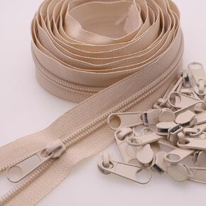 #5 White Nylon Coil Zippers by The Yard 10 Yards Bulk Zippers with 25pcs Zipper Pulls Sliders for DIY Sewing Crafts Bags Purses YIGUANXIN in Kuwait