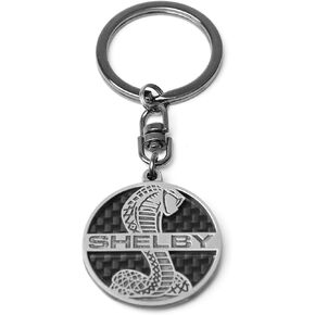 Shelby Cobra Coiled Snake Logo Keychain | Genuine Carbon Fiber Construction | Lightweight