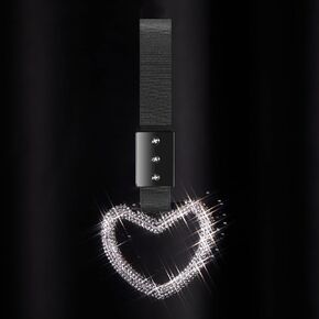Fabbay Bling Car Accessories Bling Heart Handle Ring Car Accessory for Women Heart Hand Strap Drift Charm Rear Bumper Warning Ring Decor for Car Bus Subway Interior Exterior Decoration(Devil Style)