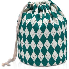Small Yarn Bag with Two Pockets, Yarn Holder for Knitting & Crocheting, Portable Small Yarn Storage Bag for Small Crochet Projects, Stores Skein Balls, Needles, and Accessories-Grey