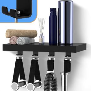 16 Inch Tonal Accessory Floating Shelves,Durable Tonal Accessories Floating Shelves,Tonal Accessories Shelf with Hooks,Tonal Accessories Storage for Tonal Gym,Home Gym
