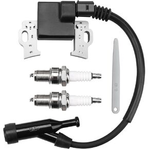 Ignition Coil 30500-Z5T-003 with 4 Prong Connector Compatible with Honda GX340 GX390 Replace 30500Z5R003 30500Z5T003 HZG-C00001 with 2 Spark plugs and 0.4 Feeler Gauge