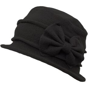Lady Fleece Floral Bucket Cloche Hat Winter 20s Women Bowler Church Derby Bucket Vintage Cap