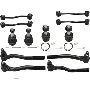 BRTEC 12Pcs Suspension Kit for 1999-2004 for Jeep Grand Cherokee-4 Front Ball Joints 4 Sway Bar Links 2 Outer Tie Rod Ends 1 Upper Right Outer Tie Rod End 1 Front Outer Tie Rod End