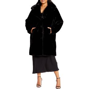 City Chic Plus Size Coat, Remi Faux Fur Coat