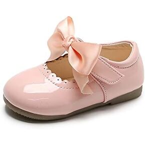 Baby Girls Wedding Flat Ribbon Bow Shoes Princess Dress Mary Jane