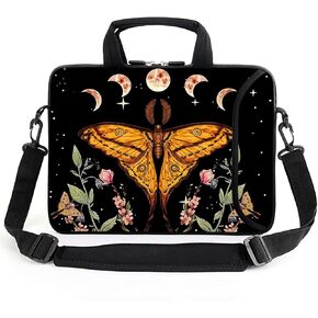 17" Shoulder Bag Adjustable shoulder strap Laptop sleeve Carrying case with mouse and power adapter storage bag (Butterfly-1)