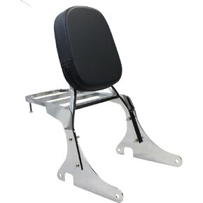 YHMOTO Backrest Sissy Bar with Luggage Rack Set Fits For Kawasaki Vulcan VN400 VN800 1995-2012 Chrome