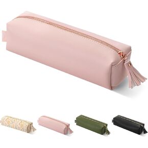 Mr. Pen- PU Leather Pencil Case, Pink, Pencil Case Small Pencil Pouch Aesthetic, Cute Pencil Case Aesthetic, Leather Pencil Pouch Small Pink Pencil Case, Pencil Case for School