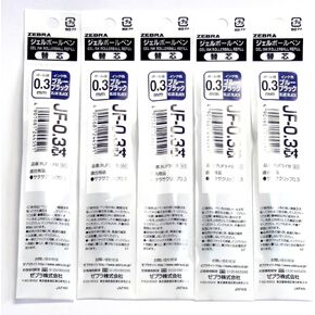 Zebra Sarasa Clip 0.3 Gel Ballpoint Pen Blue black Ink Refills, 0.3mm, Set of 5 (Japan Import) [Komainu-Dou Original Package]
