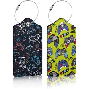 2 Pack Purple Lavender Luggage Tag for Suitcases, Peony Flower Butterfly PU Leather Luggage Tag with Privacy Cover ID Label for Women Men Travel Cruise Baggage Handbag School Bag Backpack