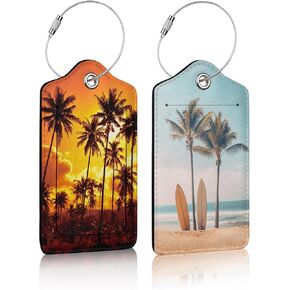 2 حزمة من علامة الأمتعة الأرجوانية الخزامى لحقائب السفر، زهرة الفاوانيا فراشة بو الجلود علامة الأمتعة مع غطاء الخصوصية بطاقة الهوية للنساء والرجال السفر كروز حقيبة يد حقيبة مدرسية حقيبة الظهر in Kuwait