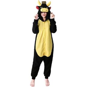 Animal Black Bull Pajamas Unisex Adult Cosplay Costumes Jumpsuit