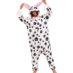 Adult dalmatian Onesie Dog Costume Pajamas Cartoon Onesie Halloween Sleepwear For Women Men