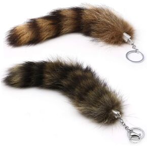 Key Ring Raccoon Coat Tails Chain Keychain Keyring Gift New