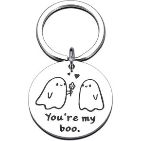 Halloween Boo Basket Stuffers for Women Her Him, Boo Keychain Gifts for Couple Spooky Basket Stuffer for Boyfriend