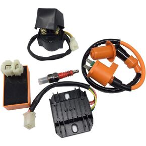 Hity Motor High Performance Racing 6 Pin AC CDI Ignition Coil Voltage Regulator Rectifier Solenoid Relay for GY6 50cc 125cc 150cc ATV Quad Go Kart Moped