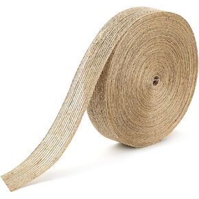 21 Yard Burlap Wired Ribbon, Natural Burlap Fabric Roll for Holiday Party DIY Handmade Artist Home Decor Packaging,Tree Decoration,Outdoor Decoration (1 Inch Wide)