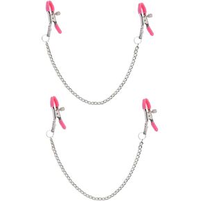 2 Pcs body Clamps With Chain Stainless Steel Non-Piercing Body Clamp Body Clip Non-Piercing Body Jewelry for Women Men
