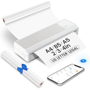 vretti Portable Printers Wireless for Travel, Wireless inkless Portable Printer with 304DPI, Portable Thermal Printer, Instant Printing, Inkless Printer for iOS&Android, Support US Letter&A4&B5