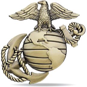 Marine Corps Car Stickers, USMC Decal Marine Edition Emblem, 3D Eagle Dlobe and Anchor Badge Decal, Hawk Bronze Zinc Alloy Metal Car Exterior Accessories for Truck Pickup Motorcycle
