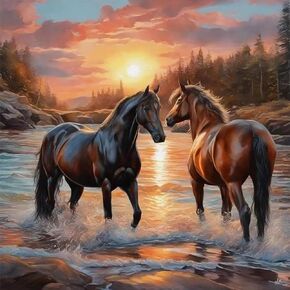 Woteilus Horse Diamond Art Kits for Adults: Stitch Diamond Painting Horse for Beginners Full Drill Round Animal Diamond Art Horses 11.8 x 11.8 inch