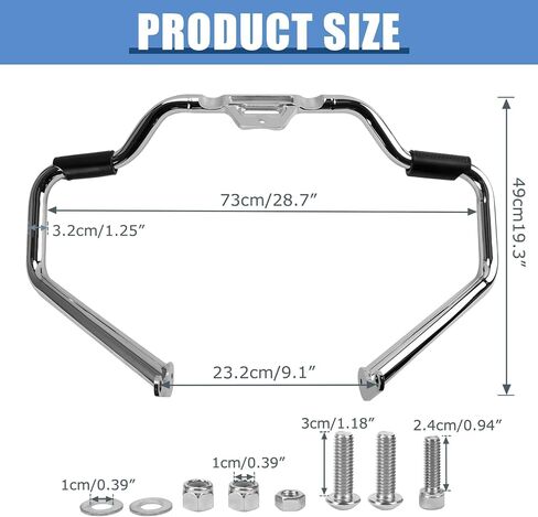 PSLER Softail Crash Bar Engine Guard - شريط الطريق السريع لعام 2018-2024 Softail Deluxe Fxlrst Street Bob Fat-Boy Heritage Classic Sport Glide Slim Breakout Low Rider باستثناء FXDRS OE 49000138 (كروم) in Saudi Arabia