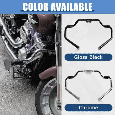 PSLER Softail Crash Bar Engine Guard - شريط الطريق السريع لعام 2018-2024 Softail Deluxe Fxlrst Street Bob Fat-Boy Heritage Classic Sport Glide Slim Breakout Low Rider باستثناء FXDRS OE 49000138 (كروم) in Saudi Arabia