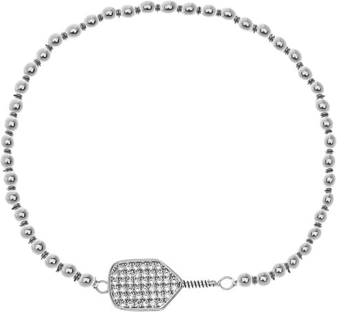 Pickleball Beaded Stretch Rhinestone Bracelet in Kuwait