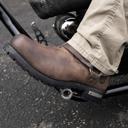 حذاء Milwaukee Leather MBM9062 للرجال كلاسيكي مقاس 11 بوصة باللون البني الداكن ومقدمة مربعة للدراجات النارية - 11 in Saudi Arabia