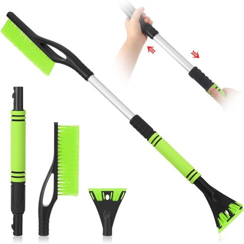 27"-33" Snow Brush and Detachable Ice Scraper with Ergonomic Foam Grip Scalable Range 27" Winter Accessories for Cars Trucks SUV(Red) in Kuwait