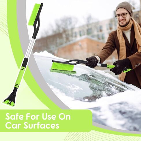 27"-33" Snow Brush and Detachable Ice Scraper with Ergonomic Foam Grip Scalable Range 27" Winter Accessories for Cars Trucks SUV(Red) in Kuwait